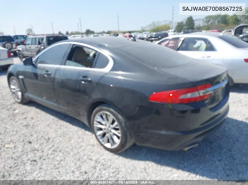 2013 Jaguar Xf VIN: SAJWA0E70D8S67225 Lot: 40351427