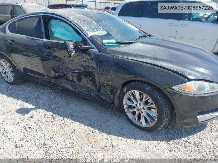 2013 Jaguar Xf VIN: SAJWA0E70D8S67225 Lot: 40351427