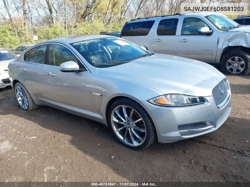 2013 Jaguar Xf V6 Sc VIN: SAJWJ0EF6D8S81203 Lot: 40783947