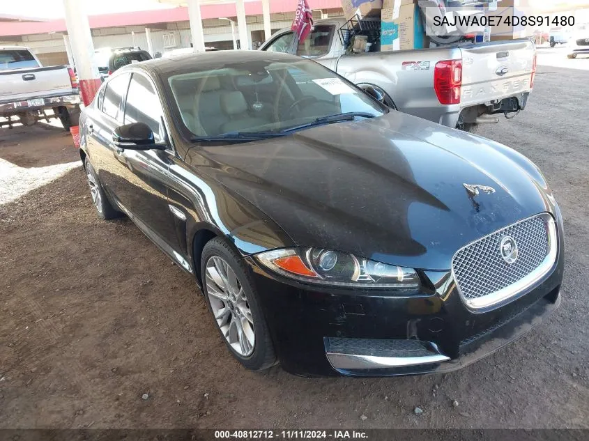 2013 Jaguar Xf V6 Sc VIN: SAJWA0E74D8S91480 Lot: 40812712