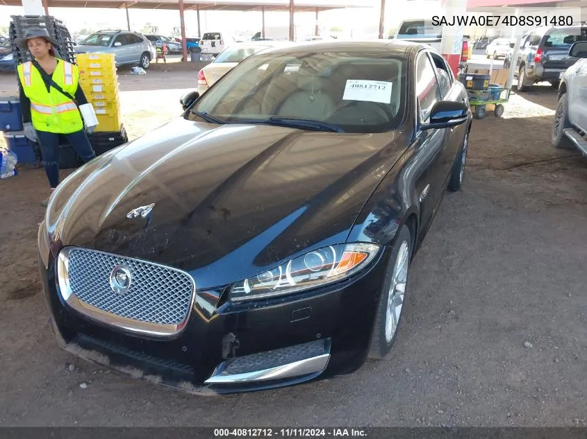 2013 Jaguar Xf V6 Sc VIN: SAJWA0E74D8S91480 Lot: 40812712