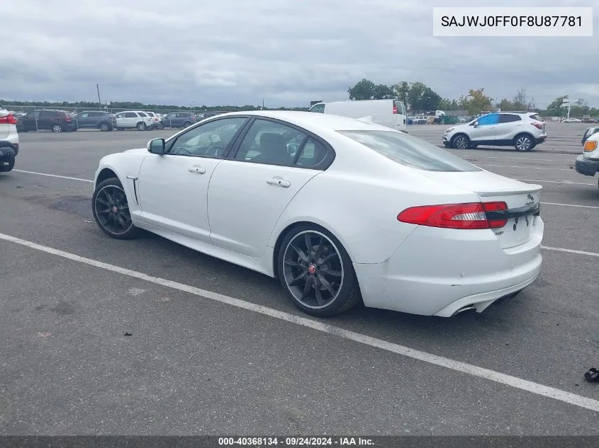 2015 Jaguar Xf 3.0 Portfolio/3.0 Sport VIN: SAJWJ0FF0F8U87781 Lot: 40368134