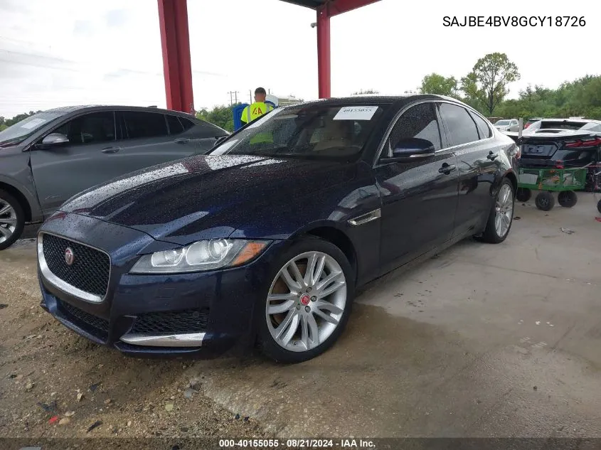 2016 Jaguar Xf Prestige VIN: SAJBE4BV8GCY18726 Lot: 40155055