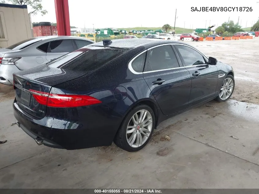 2016 Jaguar Xf Prestige VIN: SAJBE4BV8GCY18726 Lot: 40155055