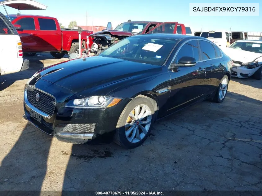 2019 Jaguar Xf 25T Premium VIN: SAJBD4FX9KCY79316 Lot: 40770679