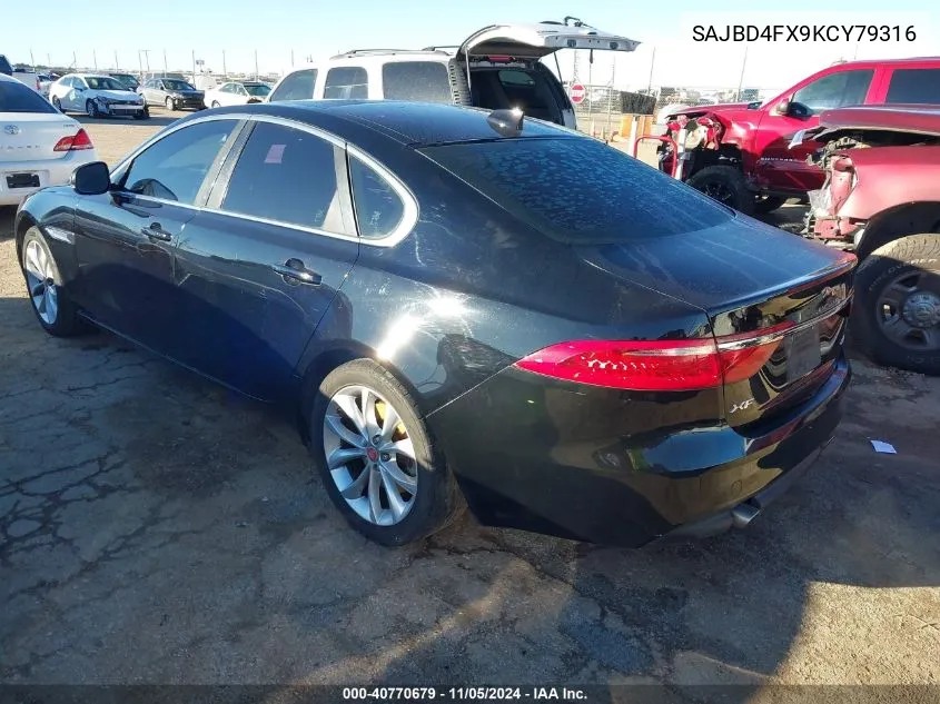 2019 Jaguar Xf 25T Premium VIN: SAJBD4FX9KCY79316 Lot: 40770679