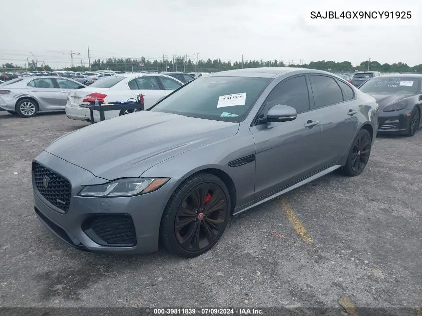 SAJBL4GX9NCY91925 2022 Jaguar Xf R-Dynamic Se P300 Awd Automatic