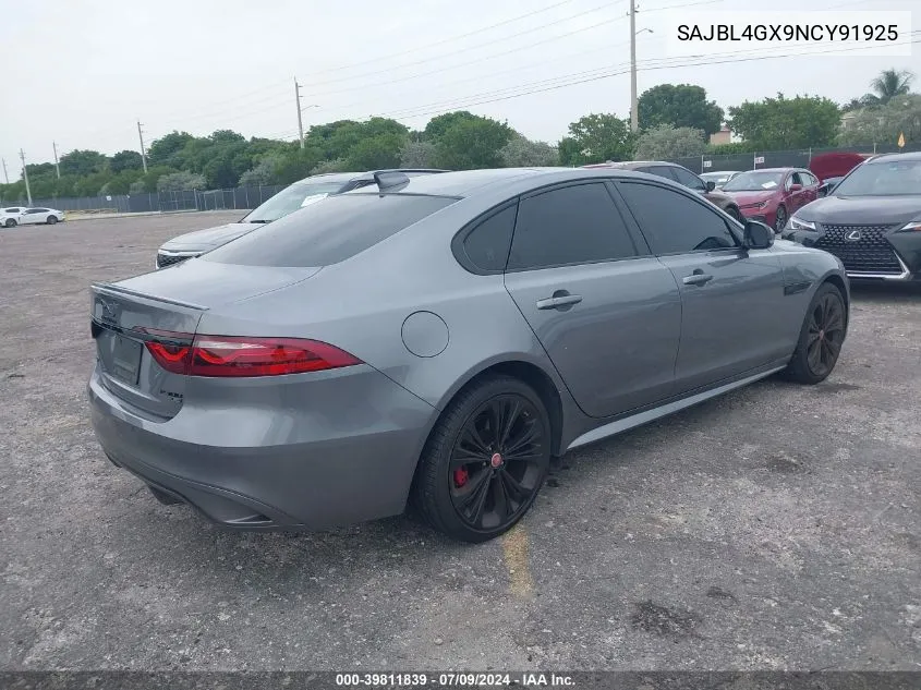 SAJBL4GX9NCY91925 2022 Jaguar Xf R-Dynamic Se P300 Awd Automatic