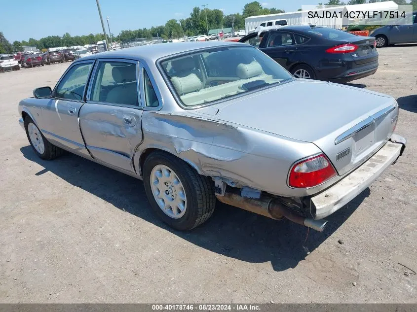 2000 Jaguar Xj8 VIN: SAJDA14C7YLF17514 Lot: 40178746