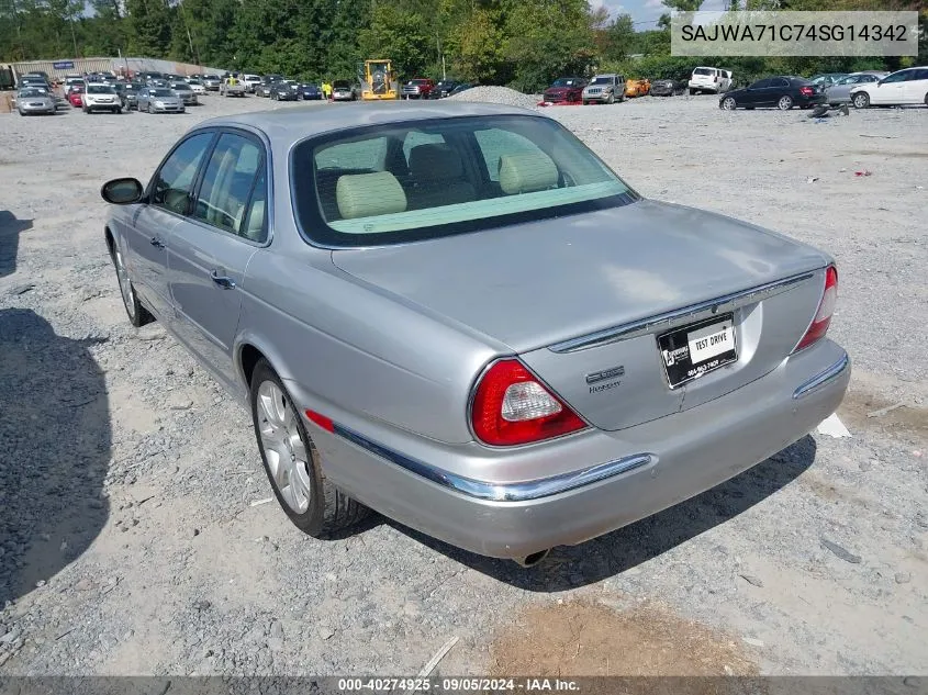 2004 Jaguar Xj8 VIN: SAJWA71C74SG14342 Lot: 40274925