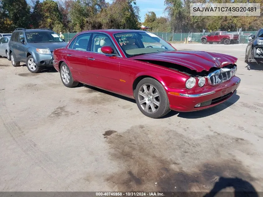 2004 Jaguar Xj Xj8 VIN: SAJWA71C74SG20481 Lot: 40745958