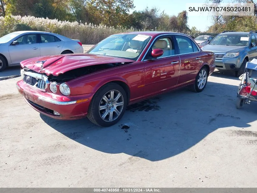 2004 Jaguar Xj Xj8 VIN: SAJWA71C74SG20481 Lot: 40745958