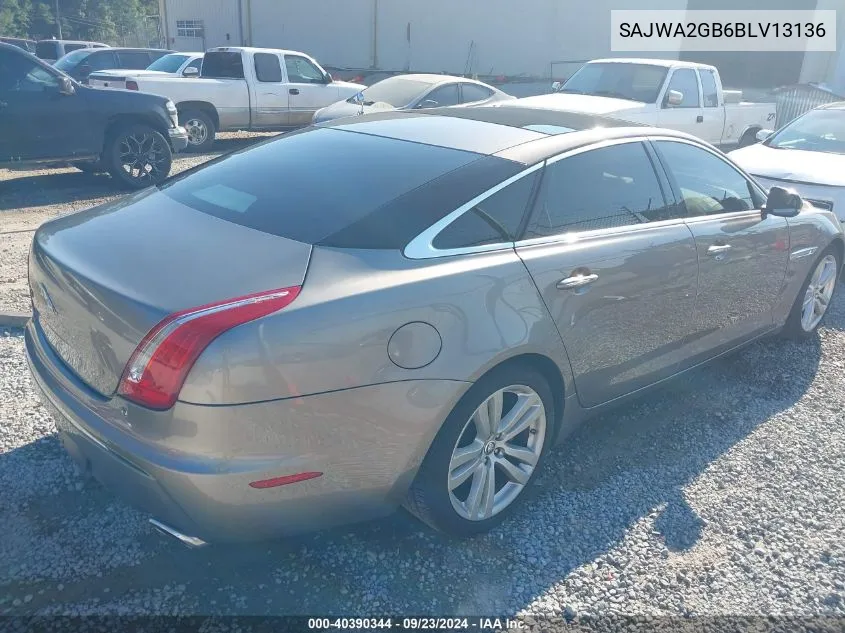 2011 Jaguar Xj Xjl VIN: SAJWA2GB6BLV13136 Lot: 40390344