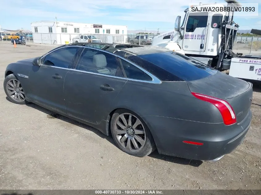 2011 Jaguar Xj Xjl VIN: SAJWA2GB8BLV01893 Lot: 40730733