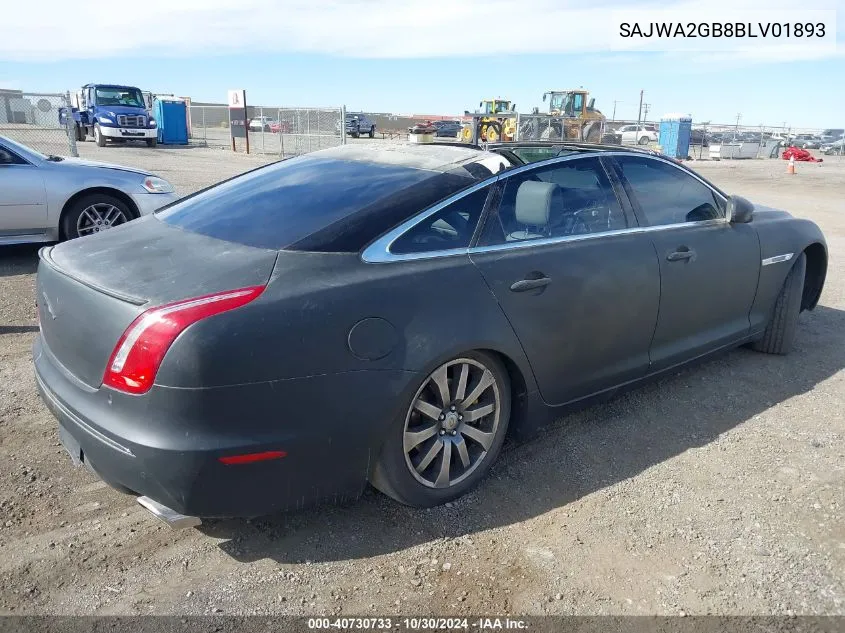 2011 Jaguar Xj Xjl VIN: SAJWA2GB8BLV01893 Lot: 40730733