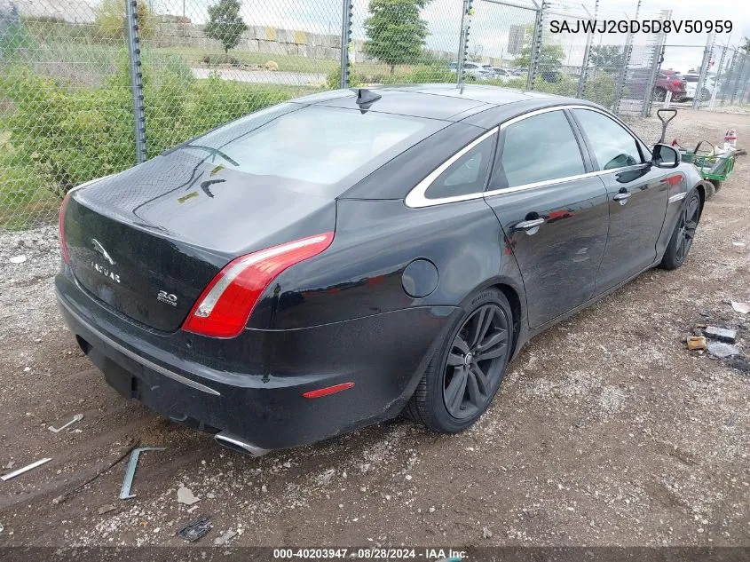 2013 Jaguar Xj Xjl Portfolio VIN: SAJWJ2GD5D8V50959 Lot: 40203947