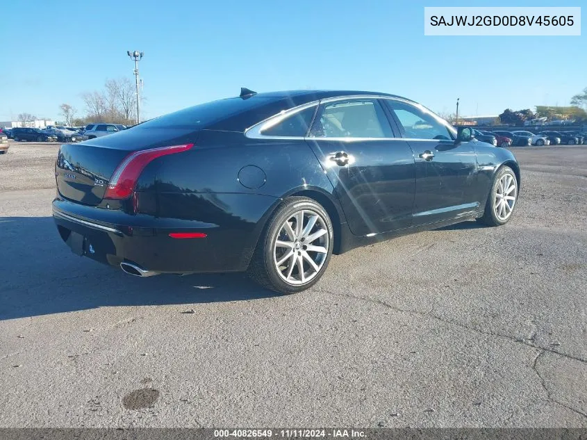 2013 Jaguar Xj Xjl Portfolio VIN: SAJWJ2GD0D8V45605 Lot: 40826549