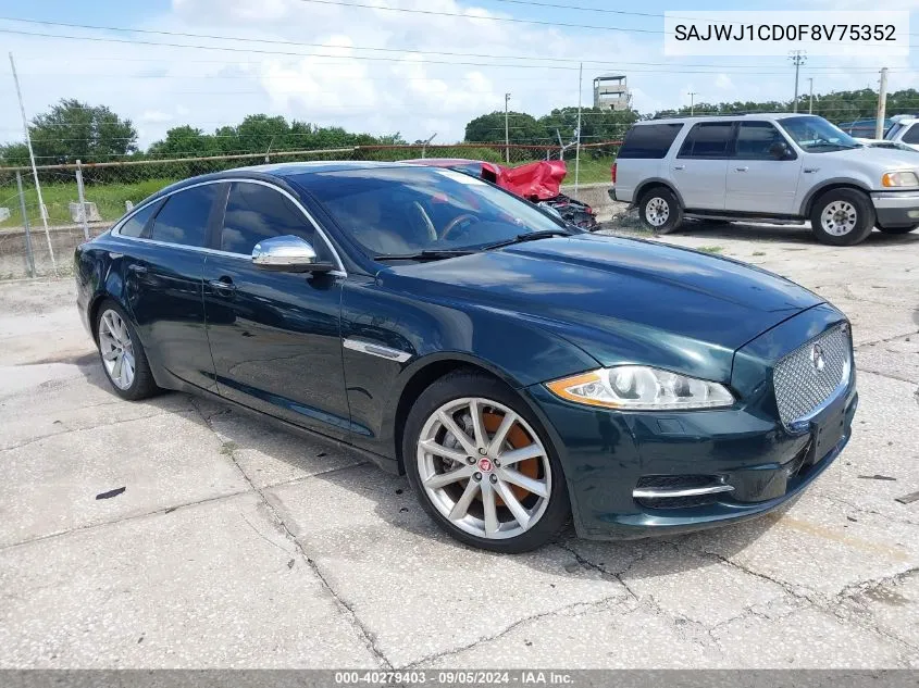 2015 Jaguar Xj VIN: SAJWJ1CD0F8V75352 Lot: 40279403