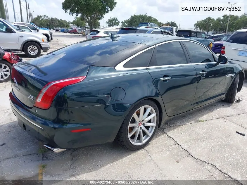 2015 Jaguar Xj VIN: SAJWJ1CD0F8V75352 Lot: 40279403