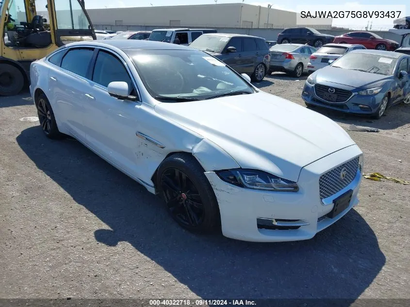 2016 Jaguar Xj Xjl Portfolio VIN: SAJWA2G75G8V93437 Lot: 40322718