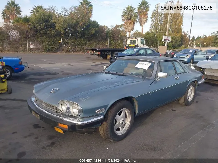 1982 Jaguar Xjs VIN: SAJNV5848CC106275 Lot: 40744236