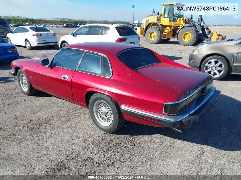 1993 Jaguar Xjs VIN: SAJNW5743PC186413 Lot: 40760662