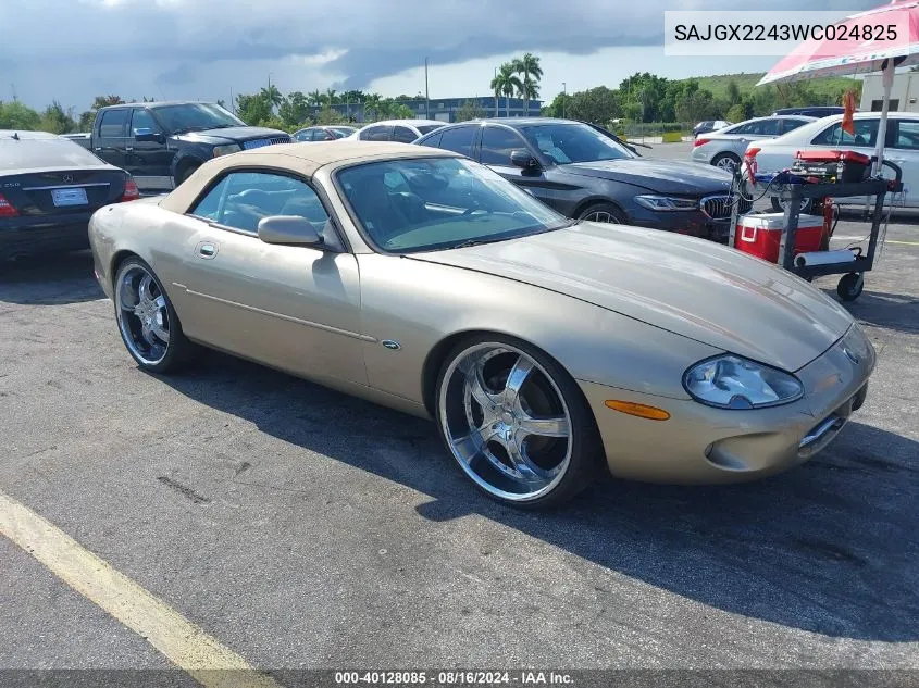 1998 Jaguar Xk8 VIN: SAJGX2243WC024825 Lot: 40128085