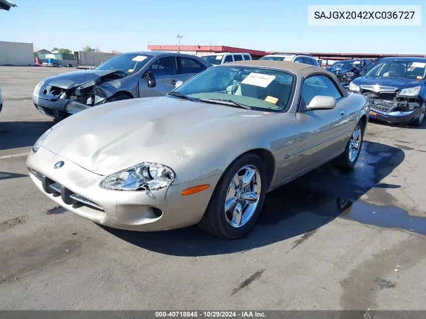 1999 Jaguar Xk8 VIN: SAJGX2042XC036727 Lot: 40718845