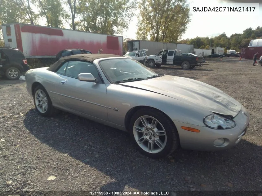 SAJDA42C71NA21417 2001 Jaguar Xk8