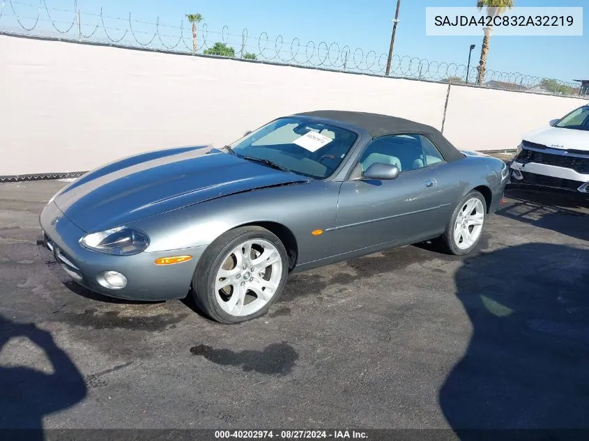 2003 Jaguar Xk8 VIN: SAJDA42C832A32219 Lot: 40202974