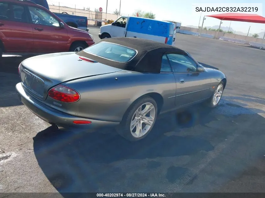 2003 Jaguar Xk8 VIN: SAJDA42C832A32219 Lot: 40202974