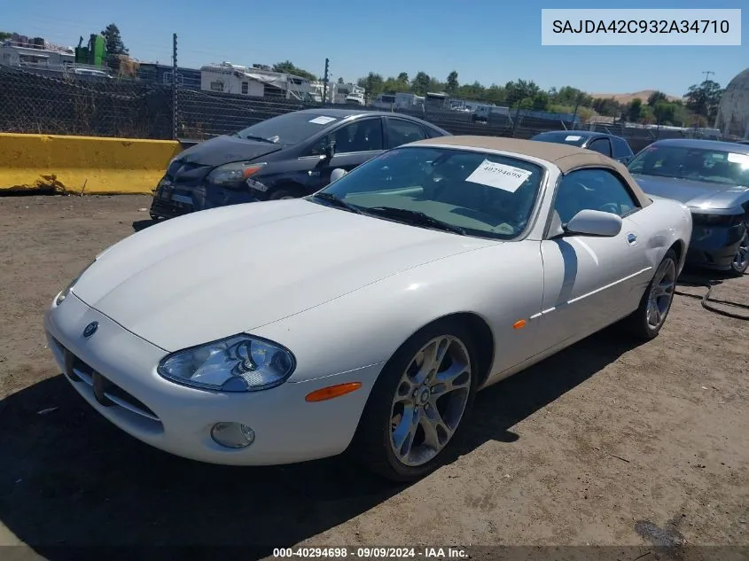 2003 Jaguar Xk8 VIN: SAJDA42C932A34710 Lot: 40294698