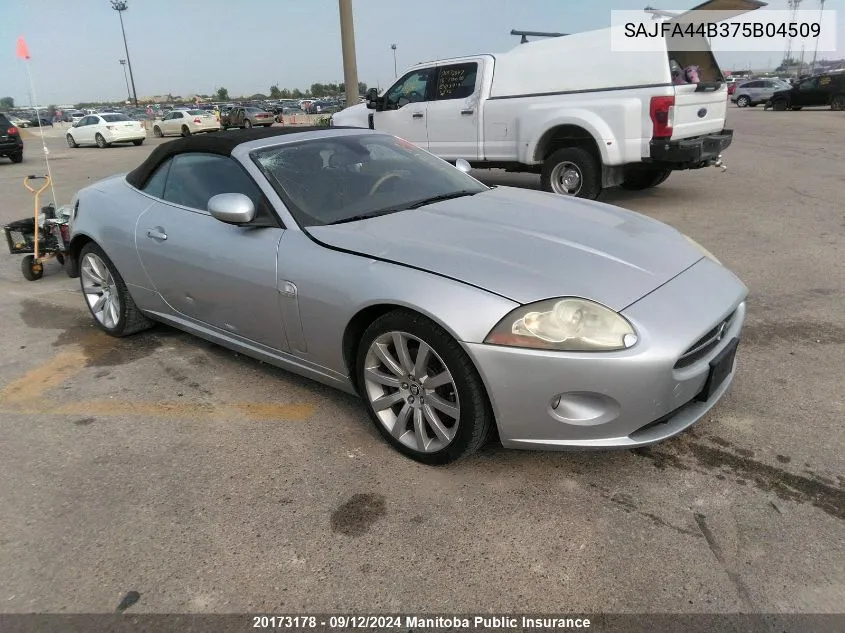 2007 Jaguar Xk VIN: SAJFA44B375B04509 Lot: 20173178