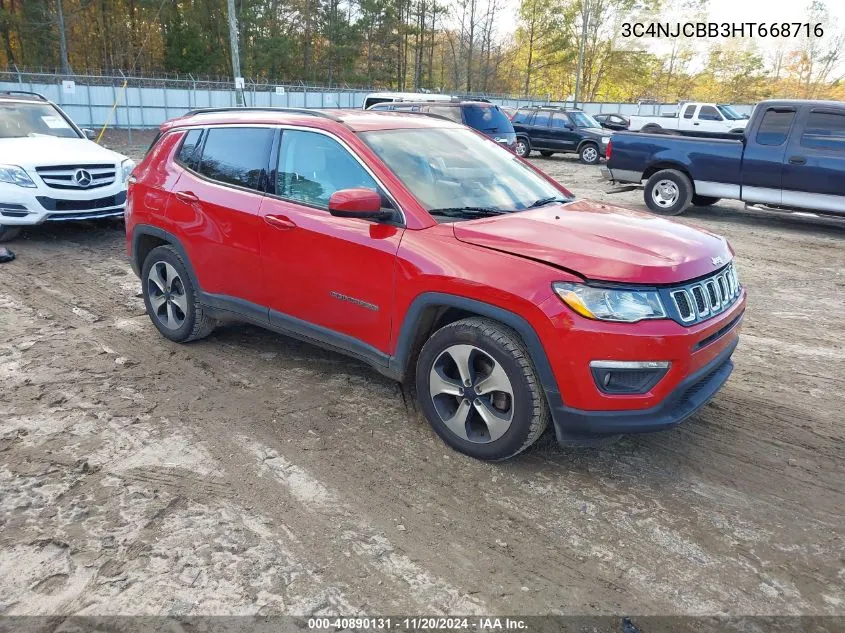 2017 Jeep New Compass Latitude Fwd VIN: 3C4NJCBB3HT668716 Lot: 40890131