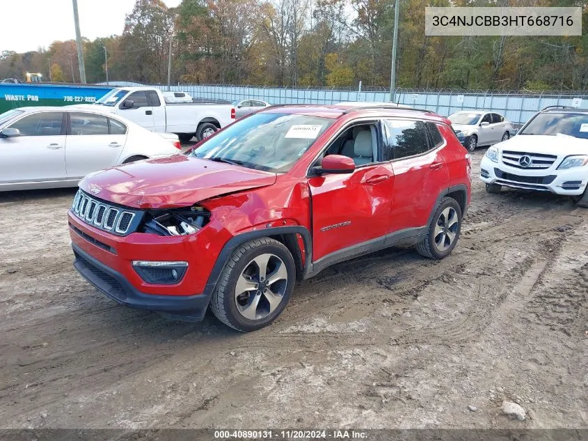 2017 Jeep New Compass Latitude Fwd VIN: 3C4NJCBB3HT668716 Lot: 40890131