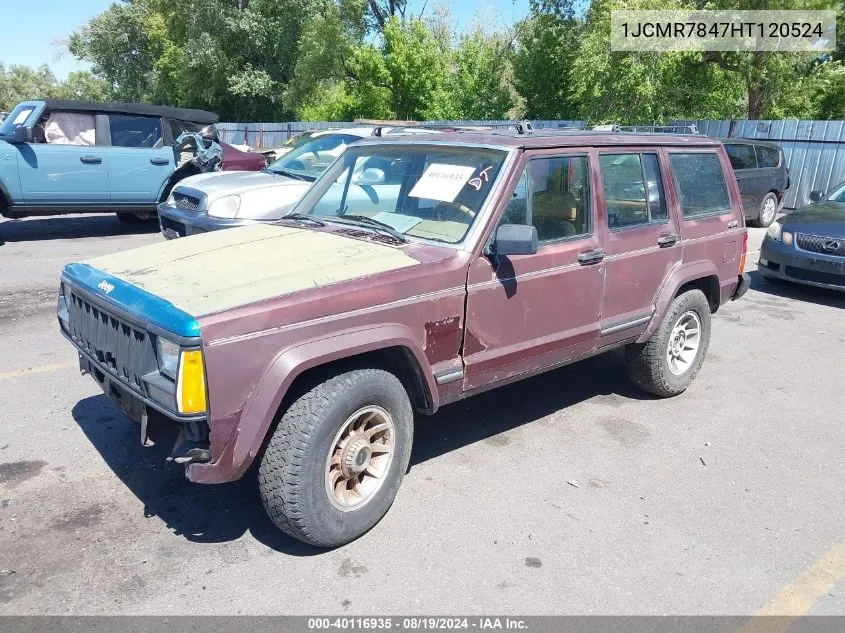 1987 Jeep Cherokee Laredo VIN: 1JCMR7847HT120524 Lot: 40116935