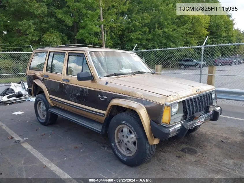 1987 Jeep Cherokee Pioneer VIN: 1JCMR7825HT115935 Lot: 40444460