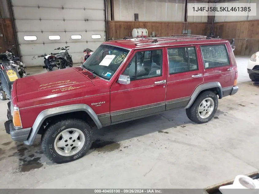 1989 Jeep Cherokee Laredo VIN: 1J4FJ58L5KL461385 Lot: 40455100