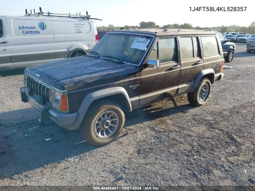 1989 Jeep Cherokee Laredo VIN: 1J4FT58L4KL528357 Lot: 40465401