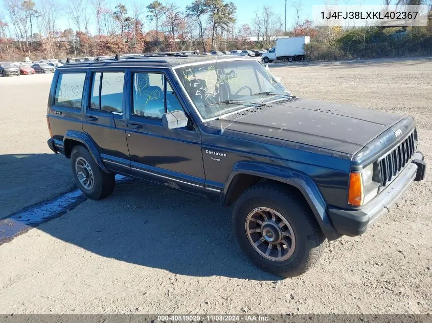 1989 Jeep Cherokee Pioneer VIN: 1J4FJ38LXKL402367 Lot: 40819029