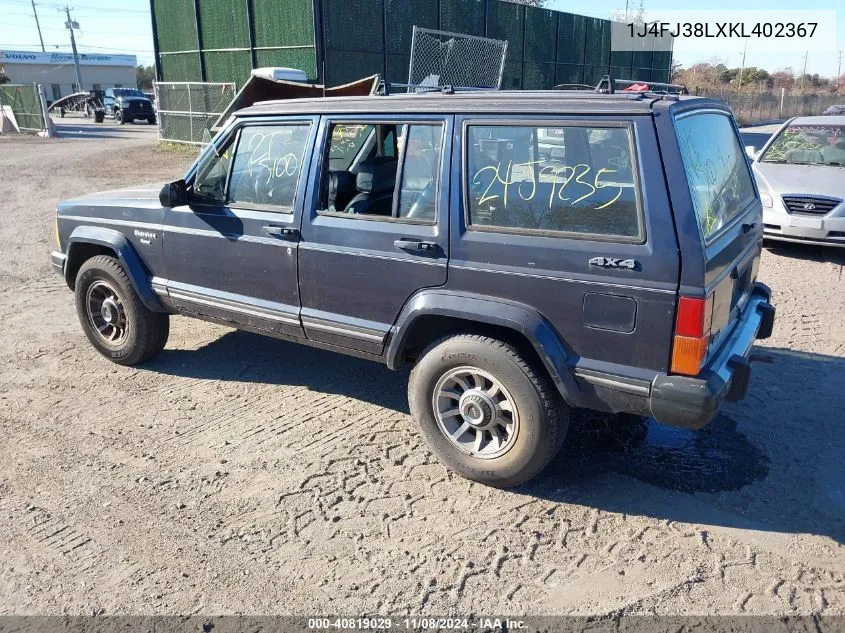 1989 Jeep Cherokee Pioneer VIN: 1J4FJ38LXKL402367 Lot: 40819029