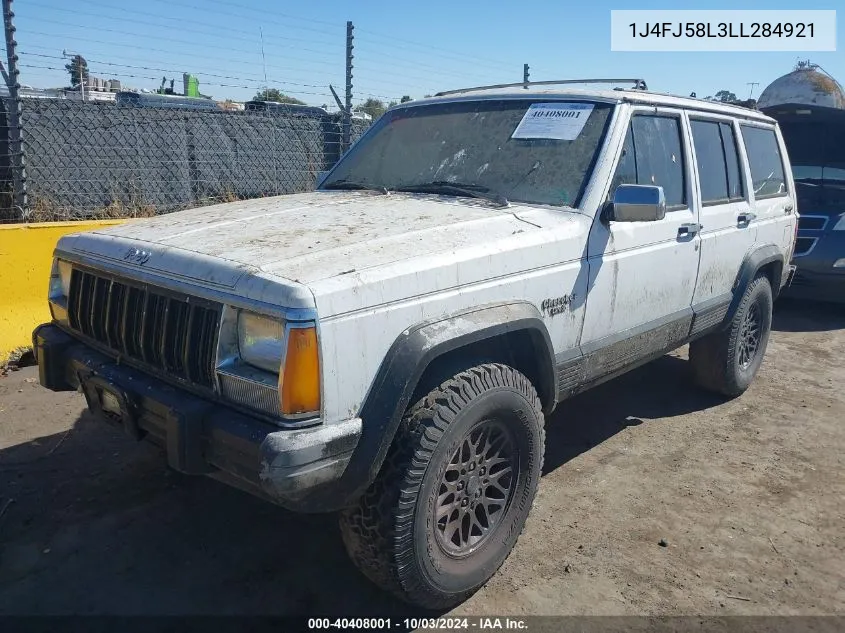 1990 Jeep Cherokee Laredo VIN: 1J4FJ58L3LL284921 Lot: 40408001