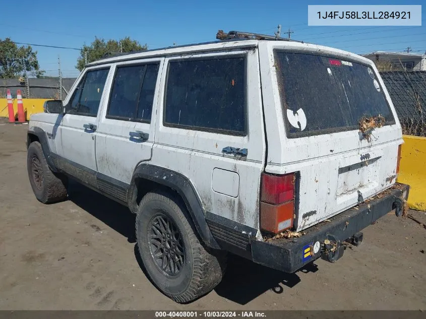 1990 Jeep Cherokee Laredo VIN: 1J4FJ58L3LL284921 Lot: 40408001