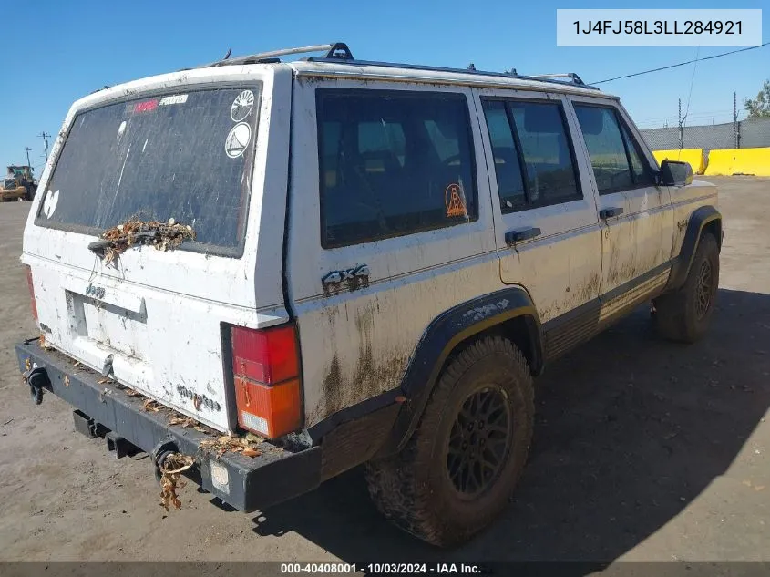 1990 Jeep Cherokee Laredo VIN: 1J4FJ58L3LL284921 Lot: 40408001