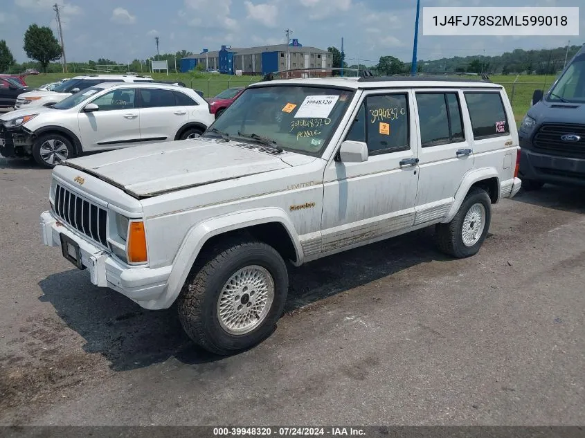 1991 Jeep Cherokee Limited VIN: 1J4FJ78S2ML599018 Lot: 39948320