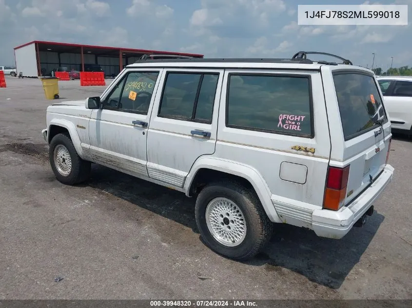 1991 Jeep Cherokee Limited VIN: 1J4FJ78S2ML599018 Lot: 39948320