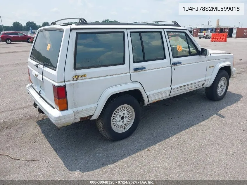 1991 Jeep Cherokee Limited VIN: 1J4FJ78S2ML599018 Lot: 39948320