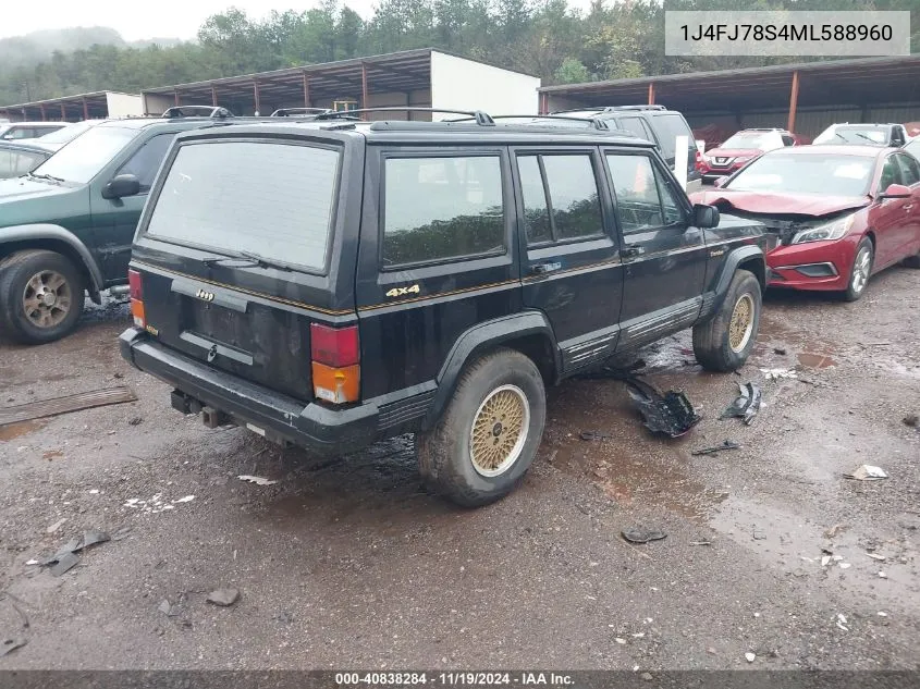 1991 Jeep Cherokee Limited VIN: 1J4FJ78S4ML588960 Lot: 40838284