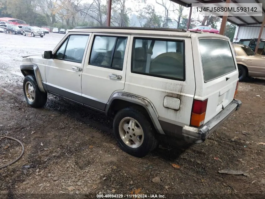 1991 Jeep Cherokee Laredo VIN: 1J4FJ58S0ML593142 Lot: 40894329