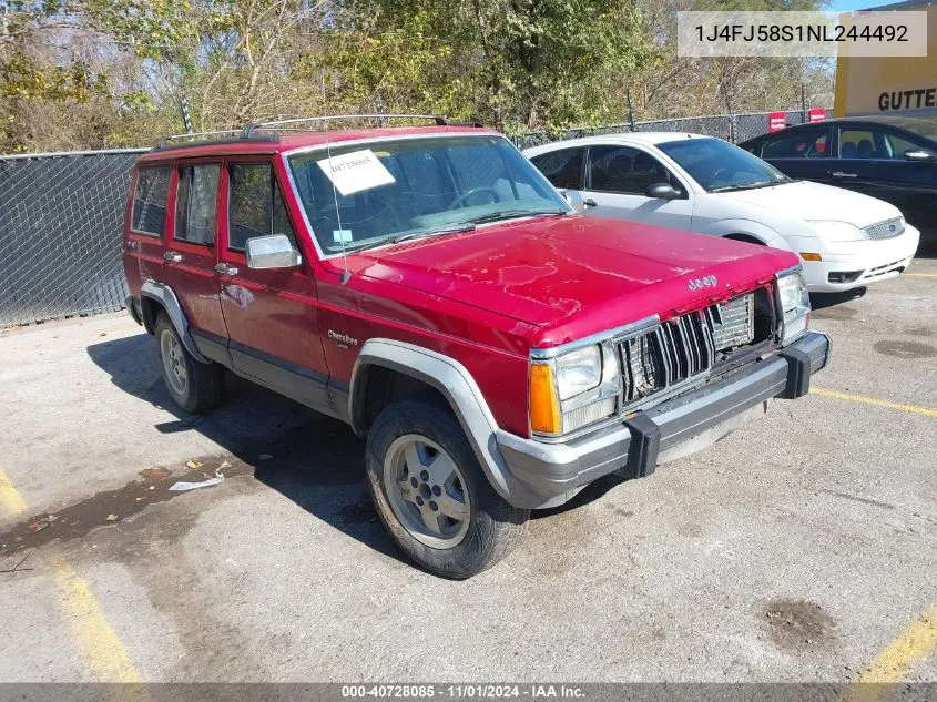 1992 Jeep Cherokee Laredo VIN: 1J4FJ58S1NL244492 Lot: 40728085